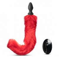 Anal Plug Vibrating with Red Tail 10 Function Remote Control Rechargeable